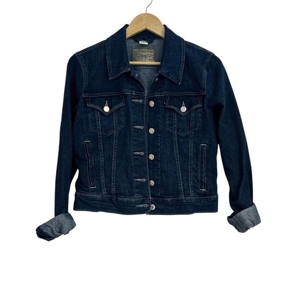 Levi's Dark Denim Jacket Size Medium - Picture 4 of 11
